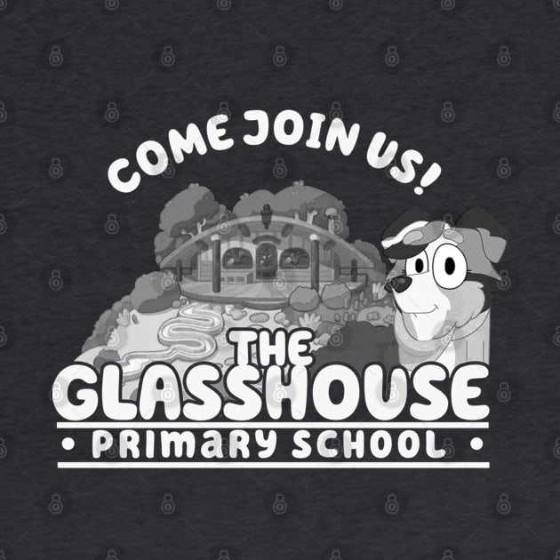 Bluey Glasshouse Primary School B/W by Classic_ATL